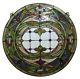 Victorian Hand-crafted Stained Glass 24 Round Window Panel 268 Pieces Cut Glass