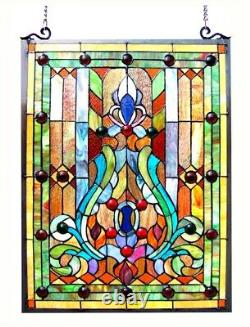Victorian Hanging Stained Glass Tiffany Style Window Panel Home Decor