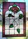 Victorian Rose Stained Glass Window Panel