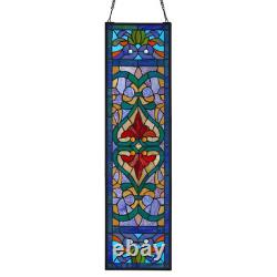 Victorian Stained Glass Fleur De Lis Window Panel