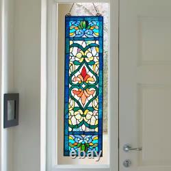 Victorian Stained Glass Fleur De Lis Window Panel