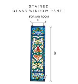 Victorian Stained Glass Fleur De Lis Window Panel
