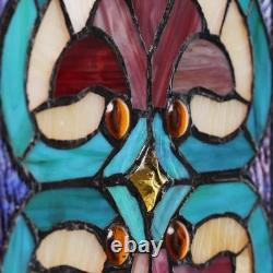 Victorian Stained Glass Fleur De Lis Window Panel