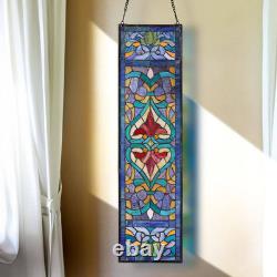 Victorian Stained Glass Fleur De Lis Window Panel