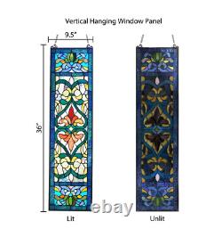 Victorian Stained Glass Fleur De Lis Window Panel