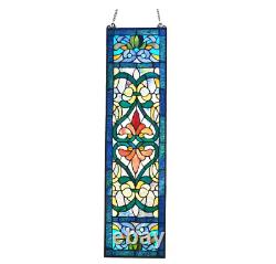 Victorian Stained Glass Fleur De Lis Window Panel