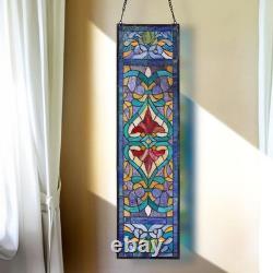 Victorian Stained Glass Fleur De Lis Window Panel