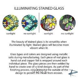 Victorian Stained Glass Fleur De Lis Window Panel