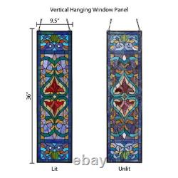 Victorian Stained Glass Fleur De Lis Window Panel