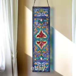 Victorian Stained Glass Fleur De Lis Window Panel