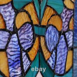 Victorian Stained Glass Fleur De Lis Window Panel