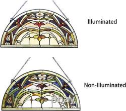 Victorian Stained Glass Hanging Window Panel Tiffany Style Suncatcher Decor