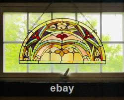 Victorian Stained Glass Hanging Window Panel Tiffany Style Suncatcher Decor