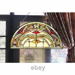 Victorian Stained Glass Hanging Window Panel Tiffany Style Suncatcher Decor