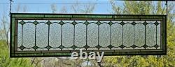 Victorian Stained Glass Transom Window. 36x10. Olive Green & Amber. Architect