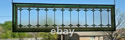 Victorian Stained Glass Transom Window. 36x10. Olive Green & Amber. Architect