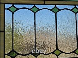 Victorian Stained Glass Transom Window. 36x10. Olive Green & Amber. Architect