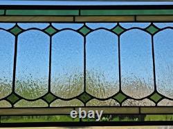 Victorian Stained Glass Transom Window. 36x10. Olive Green & Amber. Architect