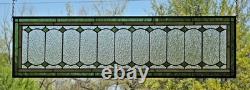 Victorian Stained Glass Transom Window. 36x10. Olive Green & Amber. Architect