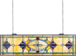 Victorian Stained Glass Window Panel Hanging Transom Suncatcher Decor