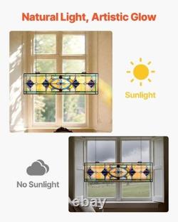Victorian Stained Glass Window Panel Hanging Transom Suncatcher Decor