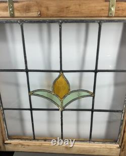 Victorian Stained Glass Window Panel Tulip Style Suncatcher 20x20