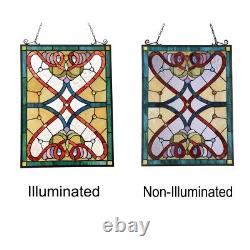 Victorian Tiffany Style Stained Glass Hanging Window Panel Suncatcher