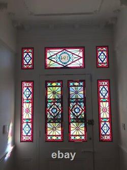 Victorian or contemporary stained glass window door panels, hand made to order