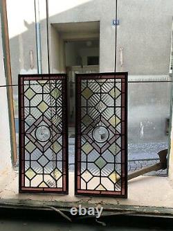 Victorian or contemporary stained glass window door panels, hand made to order