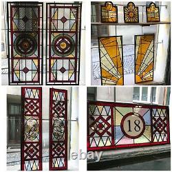 Victorian or contemporary stained glass window door panels, hand made to order