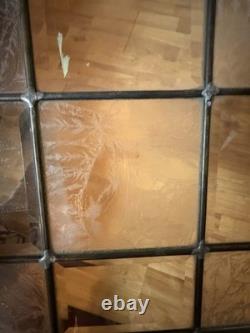 Vintage 3 Pcs Clear Stained Glass Panels Frosted Textured