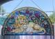 Vintage AMIA Stained Glass Lion & Lamb Isaiah Bible Verse Christian Sun Panel