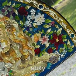 Vintage AMIA Stained Glass Lion & Lamb Isaiah Bible Verse Christian Sun Panel