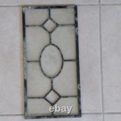 Vintage All Clear stained glass Etched Rose Textured window panel 20 x 10