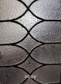 Vintage/Antique Leaded Stained Glass Window Panel Lot Clear/Frosted 13.5x 10.5