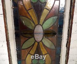 Vintage Antique Stained Glass Window Panel (06573)NS