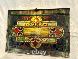 Vintage Antique Stained Glass Window Panel 1870-1881