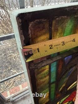 Vintage Antique Stained Glass Window Panels 1870-1881