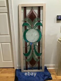 Vintage Beveled And Stained Glass Panels, Circa 1970's