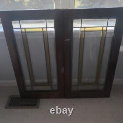 Vintage Chicago Stained Glass Window Panel 31x29x1 Together