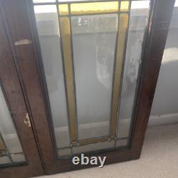 Vintage Chicago Stained Glass Window Panel 31x29x1 Together