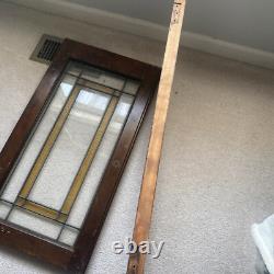 Vintage Chicago Stained Glass Window Panel 31x29x1 Together