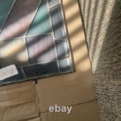 Vintage Chicago stained glass window 30.5x 12.25