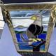 Vintage Eagle Stained Glass Panel Sun Catcher With Dual Chain 15x10