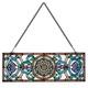 Vintage Flourishes&Flowers Horizontal Pub Stained Glass Window Panel