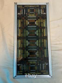 Vintage Frank Lloyd Wright Skylight Design Stained Glass Panel Art Piece