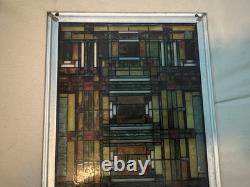 Vintage Frank Lloyd Wright Skylight Design Stained Glass Panel Art Piece