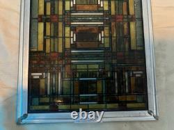 Vintage Frank Lloyd Wright Skylight Design Stained Glass Panel Art Piece