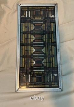 Vintage Frank Lloyd Wright Skylight Design Stained Glass Panel Art Piece