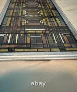 Vintage Frank Lloyd Wright Skylight Design Stained Glass Panel Art Piece
